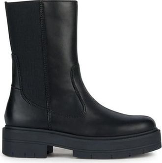 Geox Zwarte Spherica EC7 Enkellaarsjes - Dames - Chelseaboots - Zwart - 36 EU - Leer - Schoenen