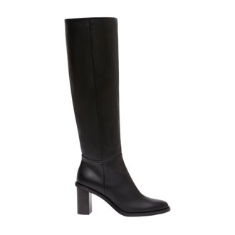 Max Mara Heeled Boots, female, Black, Size: 7 1/2 US Stivali Alti in Pelle 80mm