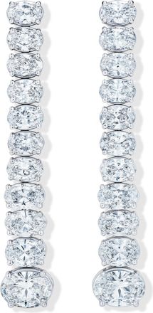 The Diamond Store LUXE 6.00ct Lab Diamond Drop Earrings with IGI Certified Oval-Cut Diamonds in 18K White Gold
