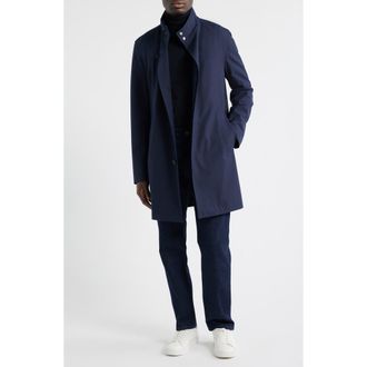 BOSS Hyde Longline Coat in Dark Blue at Nordstrom Rack, Size 42