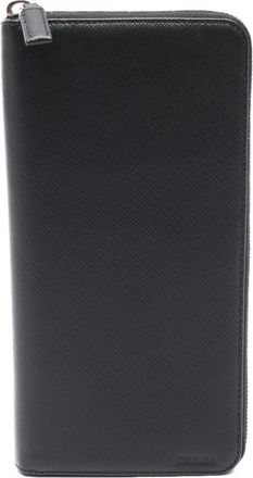 Prada Black Leather Long Wallet (Bi-Fold) (Pre-Owned)