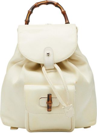 Gucci White Nylon Leather Backpack (Pre-Owned)
