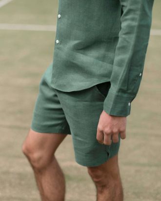 Alex Crane Bo Pull-On Shorts In Pine