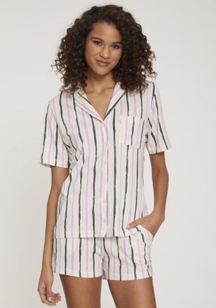 Vivance Shorty VIVANCE DREAMS, Damen, Gr. 32/34, bunt (bunt gestreift), Single Jersey, Obermaterial: 50% Baumwolle, 50% Viskose, Basic kurz, V-Ausschnitt, Hom