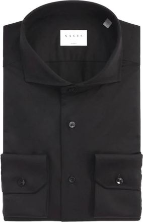 Xacus Zwarte Twill Franse Kraag Overhemd Tailor Fit - Heren - Casual Overhemden - Zwart - 6XL - Overhemden