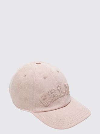 Chlo&eacute; Cappello da baseball in twill di cotone con visiera rigida e logo ricamato