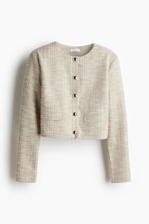 H&M Cardigan mit Schulterpolstern - Hellbeigemeliert