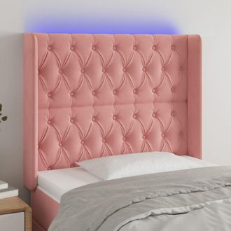 vidaXL Cabecero Con Led De Terciopelo Rosa 93x16x118/128 Cm Vidaxl