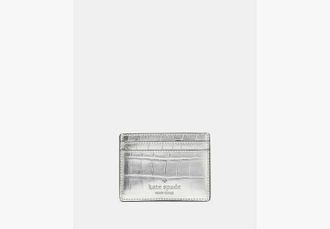 Kate Spade New York Madison Croc Embossed Small Slim Card Holder