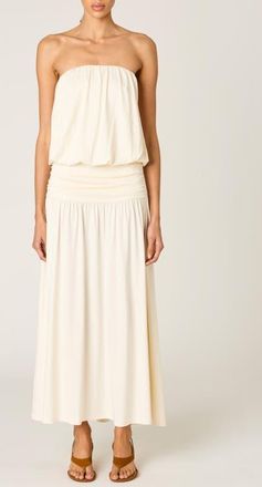 Nia La Cienega Strapless Blouson Maxi Dress in Ivory at Nordstrom, Size X-Large