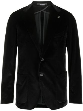 Tagliatore velvet single-breasted blazer - Black
