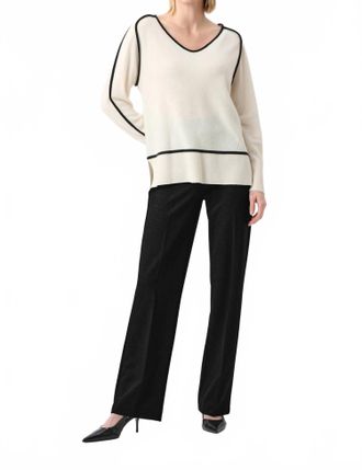 Joseph Ribkoff Heavy Knit Wide Leg Pull-On Pants In Black