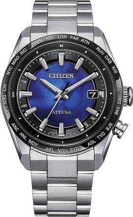 Citizen Attesa Perpetual World Time Blue Dial Mens Watch CB0288-65L