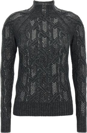 Ermanno Scervino Womens Crystal Braid Sweater