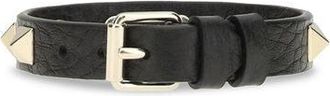 Valentino Garavani Womens Black Calf Leather Bos Taurus Bracelet