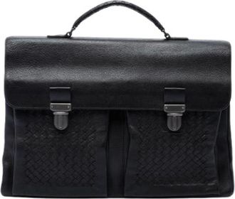 Bottega Veneta Vintage, unisex, Zwart, ONE Size, Leer, Pre-owned Vintage Business Bag