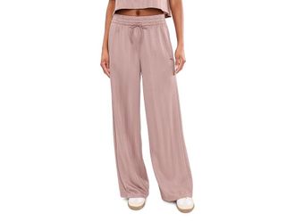 Puma League Wide Leg Pants Womens Clothing Sandstone : SM, Polyester