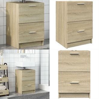 vidaXL Mobile Sottolavabo Rovere Sonoma 63x30x54 cm in Truciolare - Mobile sottolavabo - Mobile in legno multistrato