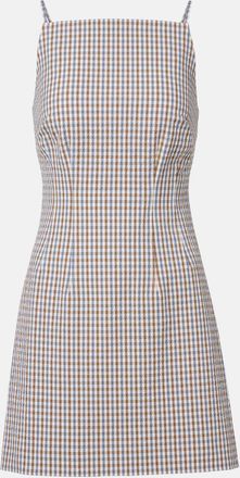 Veronica Beard Abito corto in seersucker a quadretti