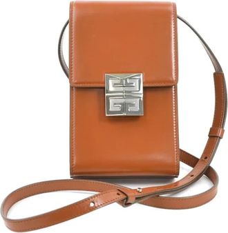 Givenchy Tweedehands leren schoudertassen - Dames - Vintage Schoudertas - Bruin - ONE Size - Leer - Vintage