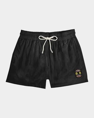 Arrels Barcelona Small Cat Drawstring Swim Shorts