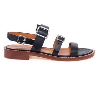 Guglielmo Rotta Low Leather Sandal - female - Guglielmo Rotta - Flat Sandals - Black - 4 UK - Shoes