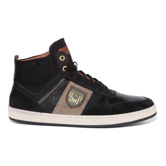 Pantofola D'oro Black Leather Mid Top Trainers Men