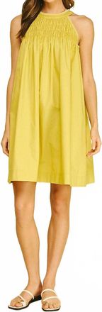 Pinch Design Halter Neck A-Line Mini Dress In Yellow