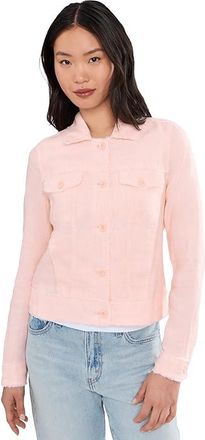Tommy Bahama Two Palms Raw Edge Jacket Womens Coat Light Salmon : LG (US 12-14), Linen