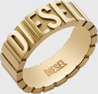 Diesel Gold-tone stainless steel ring - Rings - Unisex - Gold
