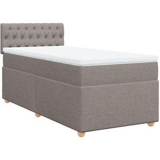 vidaXL Vidaxl - Cama Box Spring Con Colch&oacute;n Tela Gris Taupe 90x190 Cm