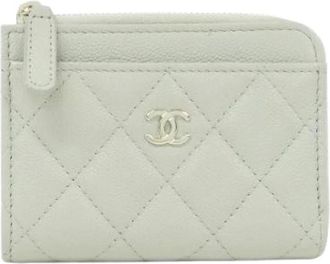 Chanel Tweedehands leren portemonnees - Dames - Vintage Accessoires - Wit - ONE Size - Vintage