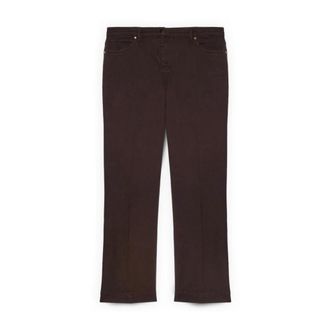 Fiorella Rubino Stretch Cotton Flare Broeken - Dames - Broeken - Bruin - Maat: 6XL Katoen