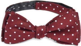 Clifton Wilson Polka Dot Silk Bow Tie in Maroon at Nordstrom