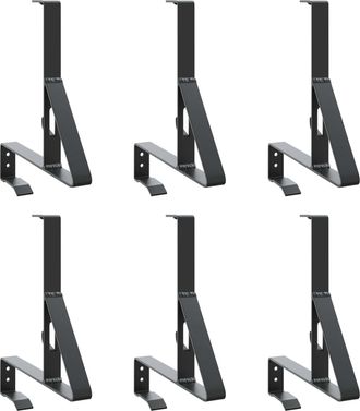 vidaXL Soporte Para Guardia De Nieve 6 Uds. Negro 29,5 X 3 X 34,5 Cm Vidaxl
