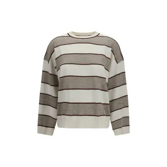 Brunello Cucinelli Beige Wool Oves Aries Womens Sweatshirt