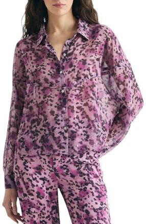 Scalpers Animal Print Fluid Blouse in Mauve at Nordstrom, Size X-Small Eu