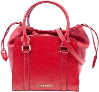 Burberry Pre-owned Handbags, female, Red, Size: ONE SIZE Pre-owned Dinton Satchel