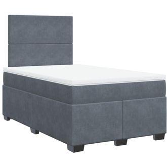 vidaXL Vidaxl - Box Spring Bed with Mattress Dark Grey 120x200 cm Velvet
