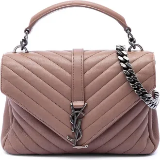 Saint Laurent Pre-owned Saint Laurent Medium Chevron Sheepskin Monogram College Satchel Ladies IE6TK7ER8T5W9OBA