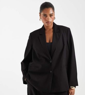 Pieces Pieces Curve blazer oversize sartoriale coordinato nero
