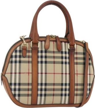 Burberry Pre-owned Vintage Hand Bag - Dames - Vintage Handtas - Beige - ONE Size - Leer - Vintage