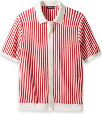 Paul Fredrick Cotton Crochet Button Front Polo