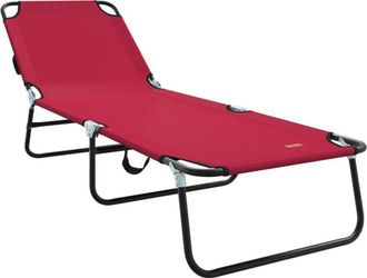 vidaXL Vidaxl - Tumbona Plegable 1-persona Rojo 56 X 189 X 87cm Tela