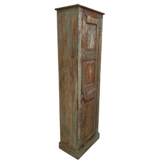 Wanderlust Deco Armario De Madera Acabado Artesanal Marr&oacute;n 57x36x193h Cm