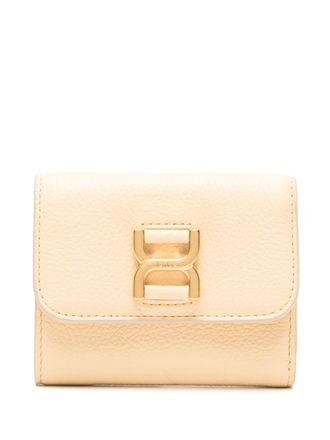 Chloé tri-fold leather wallet - women - Calf Leather/Calf Leather/Lamb Skin/Polyester/Cotton - One Size - Yellow