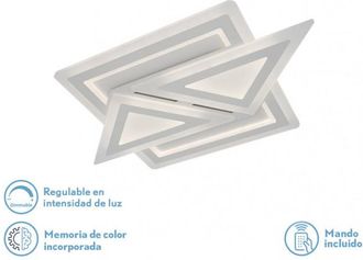 Fabrilamp Plafon 130w 3000k, 4000k, 6500k Blanco Atria 5x60x40cm 17550lm Regulable, Memoria Y C Remoto Marca Fabrilamp