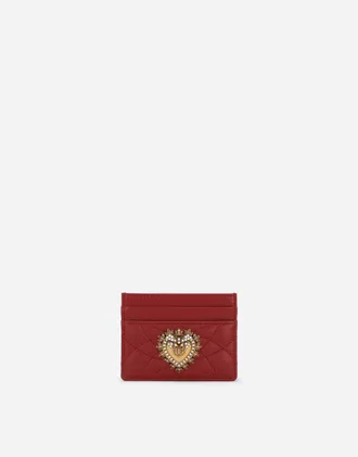 Dolce & Gabbana Devotion Card Holder - Woman Wallets And Small Leather Goods Red Leather Onesize