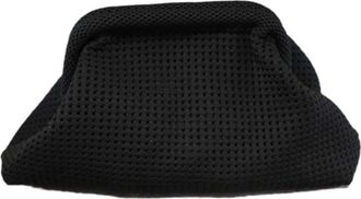 Generic Summer Beach Clutch Purses Dumpling Handbag, Large Capacity Casual Shopping Bag, Polyester Daily Hollow Out Pouch(Black)