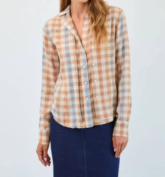 FDJ Long-Sleeve Fringed Gauze Shirt In Print